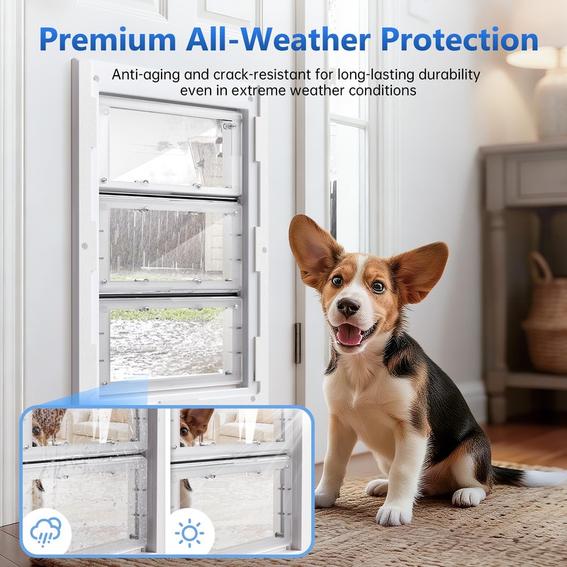 3-Panel Airseal Dog Door Replacement Flap with 304 Stainless Steel