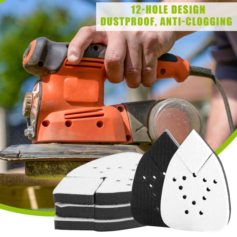 5pcs Detail Sanding Interface Pad Hook and Loop, 12 Holes