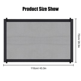 Extendable Door Safety Gate, Stair Safety Gate, Portable Pet Doors, Dog Barrier, Dog Safety Gate, No Drilling, with 4 Hooks and 6 Plastic Supports, 110 x 72 cm