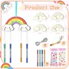CYCLYTE Wind Chime Craft Set Children, 12 Pieces Rainbow Wooden
