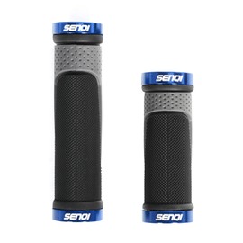 SENQI Bike Grips Lightweight Bicycle Grips 130mm &130mm,130mm &90mm, 90mm &90mm Fit 22.2mm Handlebar Anti-Slip Grips Suitable for Multi-Speed Bicycles Mountain Bikes BMX Bikes(Blue)