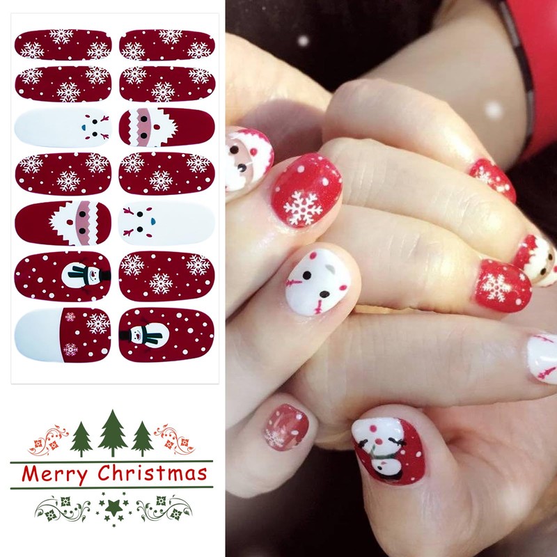 12 Sheets Halloween & Christmas Full Nail Wraps Stickers, Nail