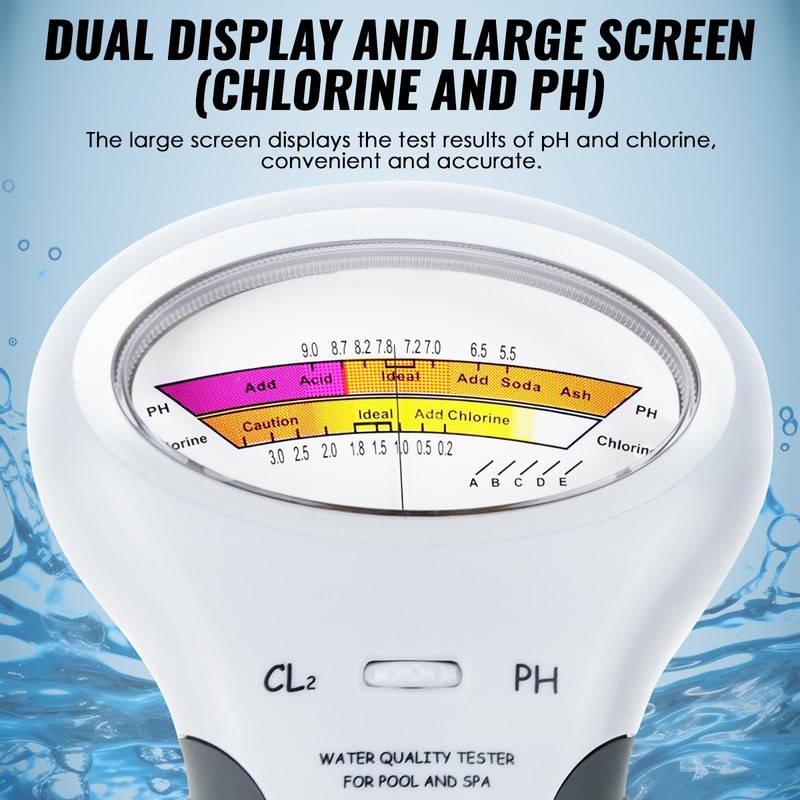 Portable Water Quality Analysis Chlorine & PH Meter Swimming Pool