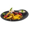 APS 85075 Nero Melamine Plate with Integrated Dip Bowl, Serving