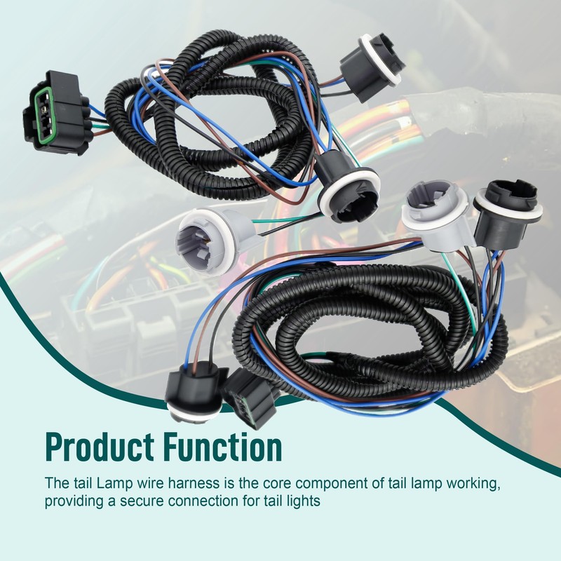Tail Lamp Wiring Harness Driver and Passenger Side Fit for