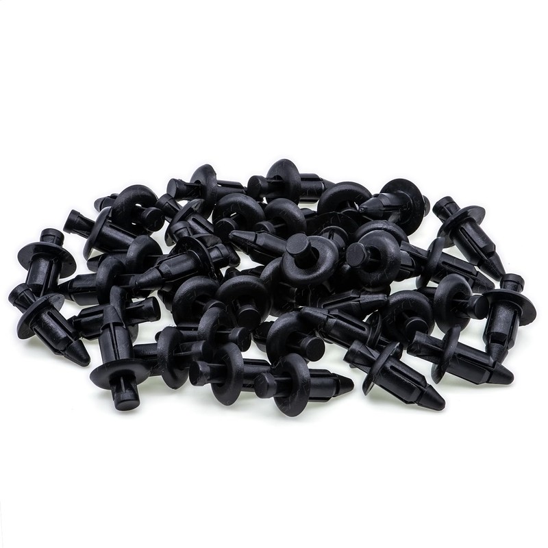 Rexka 40pcs M6 Fender Clip Retainer Bumper Nylon Push Rivet