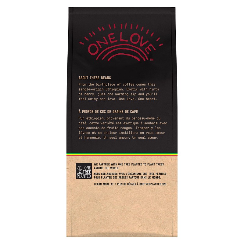 Marley Coffee One Love 100% Ethiopian Ground Coffee, Medium Roast,