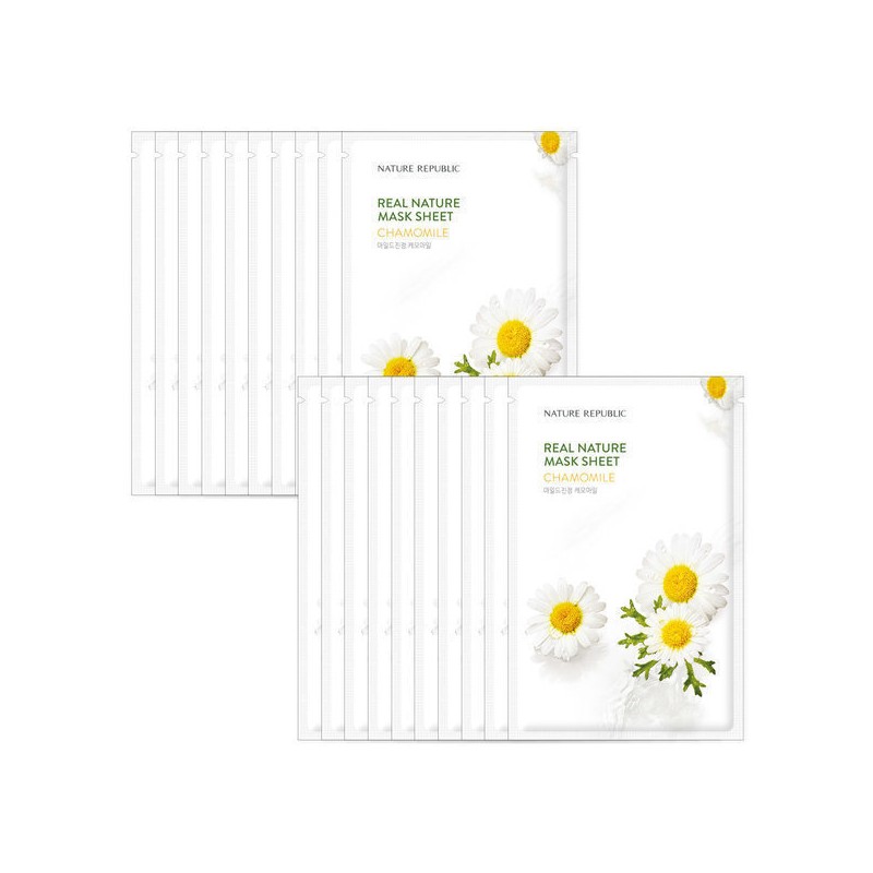 15+15 Real Nature Essence Mask Pack Chamomile 15+15 리얼 네이처
