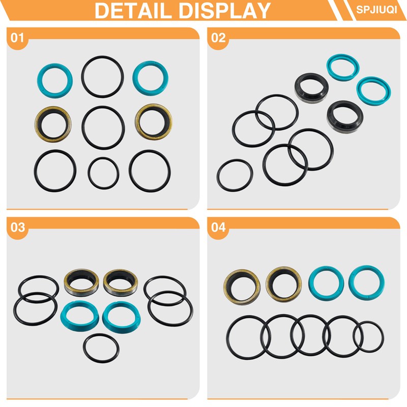 SPJIUQI Steering Cylinder Hydraulic Seal Kit for Kubota K2561-16600, H12200