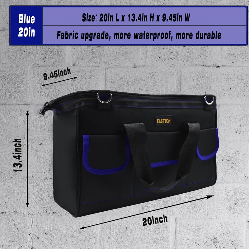 FASTECH 20 Inch Tool Bag, Large Tools Bag Waterproof Wide