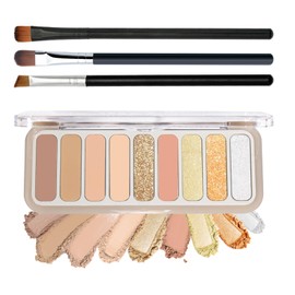 LJYBoBin 9 Colors Eyeshadow Palette,Matte Blendable Eyeshadow Makeup Palettes with Brush Make Up Gift Kit,Long Wearing Waterproof Highly Pigmented Brown Nude Smoky Brown Eye Shadow Palettes B