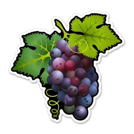 Purple Grapes - 8" Vinyl Sticker - for Car Laptop I-Pad - Waterproof Decal
