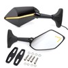 Mokuo Adjustable Motorcycle LED Turn Signal Rearview Mirrors with Front