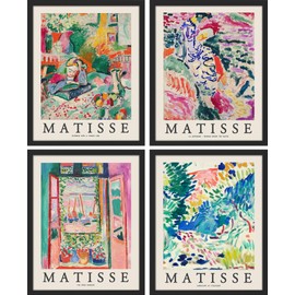 SIGNWIN Framed Poster Matisse Abstract Botanical Prints Wilderness Nature Illustrations Fine Art Decorative Country/Farmhouse Vintage for Living Room, Bedroom, Office - 12"x16"x 4 Black