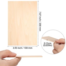 6 Pieces Balsa Wood Sheets Thin Basswood Sheets Plywood Sheet Craft Wood Mini Model Plane Boat House (200x100x1.5mm)