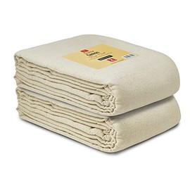 Canvas Drop Cloth 8 OZ for Painting Size 6 x 9 Feet - Pack of 2 Pure Cotton Painters Drop Cloth for Painting, Furniture & Floor Protection - All Purpose Thick Canvas tarp with Double Stitched Edges
