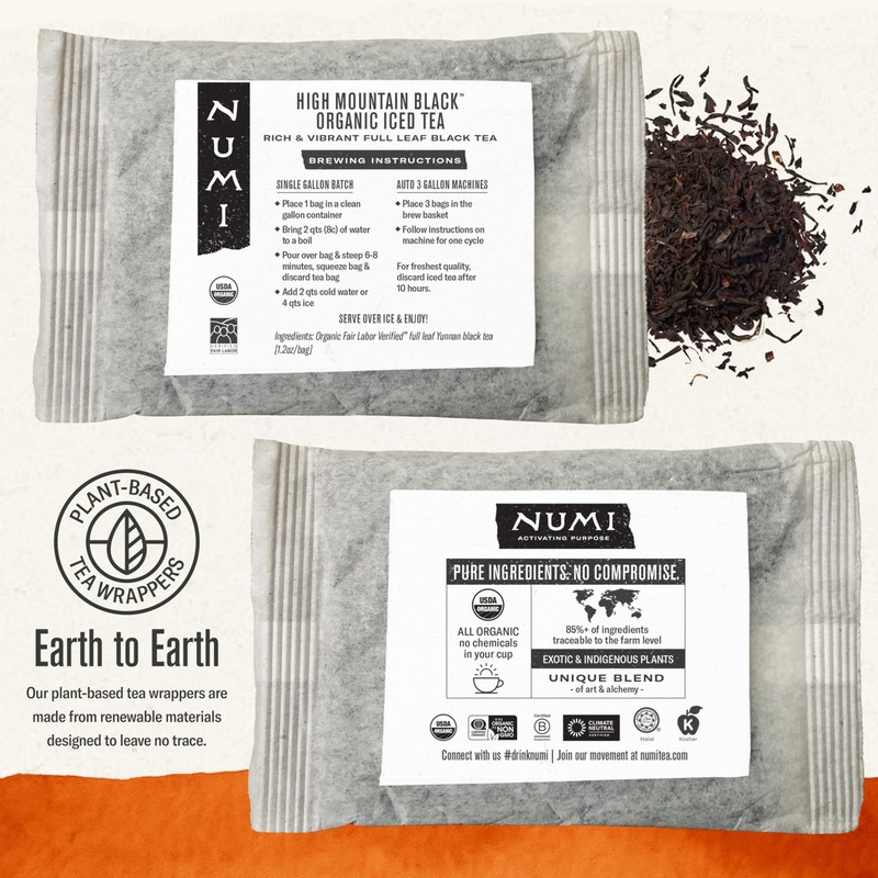 Numi Organic High Mountain Black Iced Tea, 24 Count Gallon