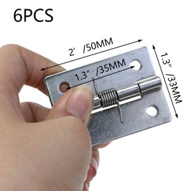 Tighall Spring Hinge Self Closing 2 Inch Length Stainless Steel Hinge, Spring Loaded Hinges for Cabinets, Spring Hings for Door- 6pcs