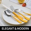 DINYWOW 20-Pieces yellow Silverware Sets for 4,Blue Handle Stainless Steel
