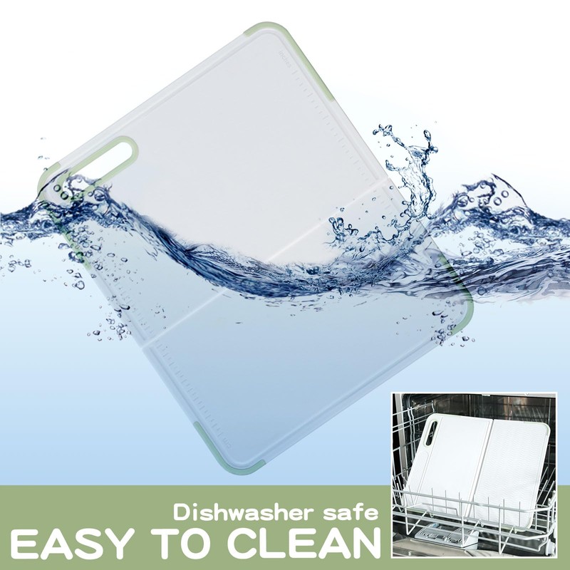 Multi-Functional Foldable Cutting Board with Measurement Markings, Non-Slip Surface &