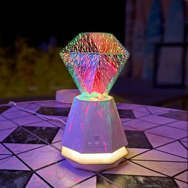 poeland Dazzle-Glow Diamond Light Bedside Lamp, Diamond Table Lamp with Bluetooth Speaker, Atmosphere Lights Night Light for Game Room Bedroom Home Decoration