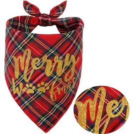 Dog Christmas Bandana, Dog Christmas Outfit, Dog Bandanas Boy Girl for Large, Medium, Small Dogs