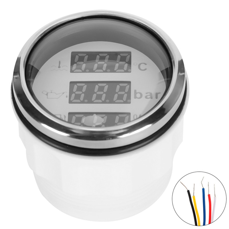 2in 3‑In‑1 Meter Cooling Water Temperature Oil Pressure Fuel Level