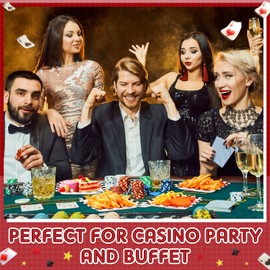 Funnymoom 60 Pcs Casino Dessert Plates Bulk 7 x 7 Inch Gold Foil Square Casino Poker Paper Plates for Poker Birthday Party Decor Supplies