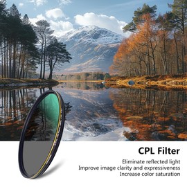 JONGSUN 62mm Polarizing Filter, Circular Polarizer Filter, S-Pro HD Nano MRC16, 16 Layers Multicoated, NITTO AGC Optics Glass, CPL Filter for Camera Lens