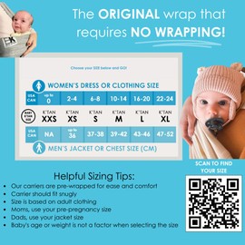 Breeze Baby K'tan Baby Carrier, #1 Easy Pre-Wrapped Baby Sling Gift | Breathable 100% Cotton Mesh | Hands Free Wrap for Infants | No Rings Or Buckles | Newborn to Toddler up to 35lb (See Size Chart)