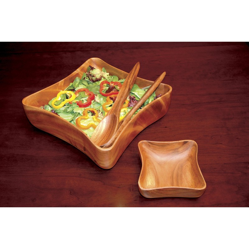 Pacific Merchants Trading Acaciaware 10-by 6-by 2-Inch Acacia Rectangle Serving/Salad