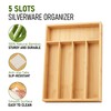 LotFancy Bamboo Kitchen Drawer Organizer, 9.5 Inch Silverware Tray for