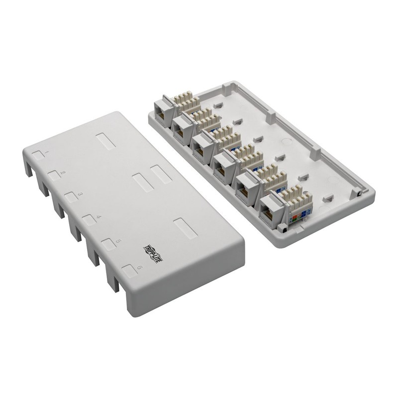TRIPP LITE Cat6 Surface-Mount Box 6-Port Pre-Configured Unshielded 110 IDC