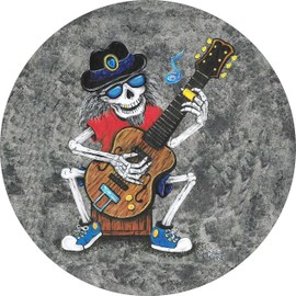 Tire Cover Central Skeleton Guitar Player Spare tire Cover (Custom Made to Your tire Size-See menu)
