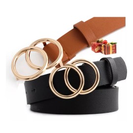 Dolores Cinturón Elegante Para Mujer,dos Círculos,moda Joven Casual
