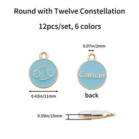 URROMA Crystal Birthstone Charms Beads, 72 Pcs Zodiac Crystal Charms for Jewelry Making Crystal Charms for Earring Making Bracelet Necklace Jewelry Making, 6 Colors