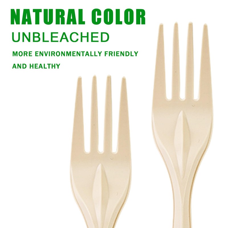 Compostable Forks 150 Count Disposable Forks Cutlery Heavy-Duty Utensils for