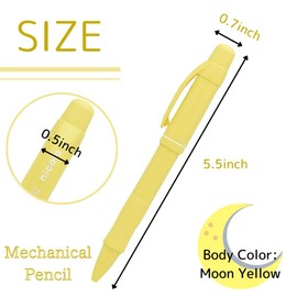 Sunstar Stationery S4481135 Mechanical Pencil, Nikolo Sharp 0.3 & Sharp 0.5, Moon Yellow
