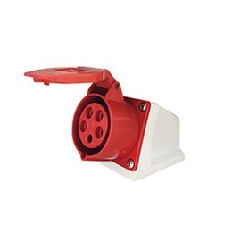 ExcInter 5PIN 32A Wall mounted socket Industrial Plug Sockets 2P+E Weatherproof IP44 Camping Caravan Industrial