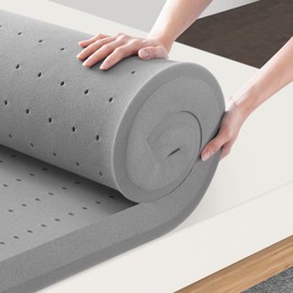 Maxzzz 4 Inch Mattress Topper King Size, Medium Firm Memory Foam Bed Mattress Topper, Ventilated Mattress Pad CertiPUR-US Certified Plush