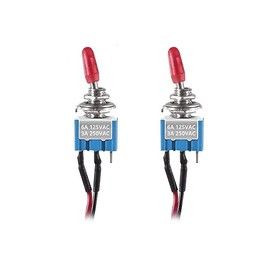 Pack of 2 Toggle Switches with Cable 12 V 24 V 220 V 230 V 240 V/ON/OFF Universal Application for Car, Boat, Household Appliances, Ship Rocker Switch with Wire Rocker Switch (2)