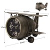 TenFuju Airplane Metal Tabletop Clock Industrial Home Decor Accents for