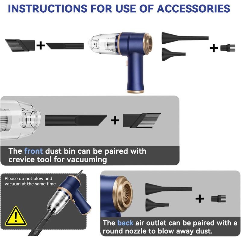 BELBUY Handheld Car Vacuum Cleaner, 1900OPa VacuumCleaner and Air Gun,