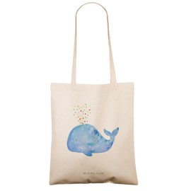 Mr. & Mrs. Panda Whale Confetti Tote Bag, Gift, Beach Bag, Shoulder Bag, Restart, Sea, Separation, Motivation, Shopping Bag, Bath Bag, Holiday, Sea Animals, Jute Bag, Birthday, White, Hand Drawn