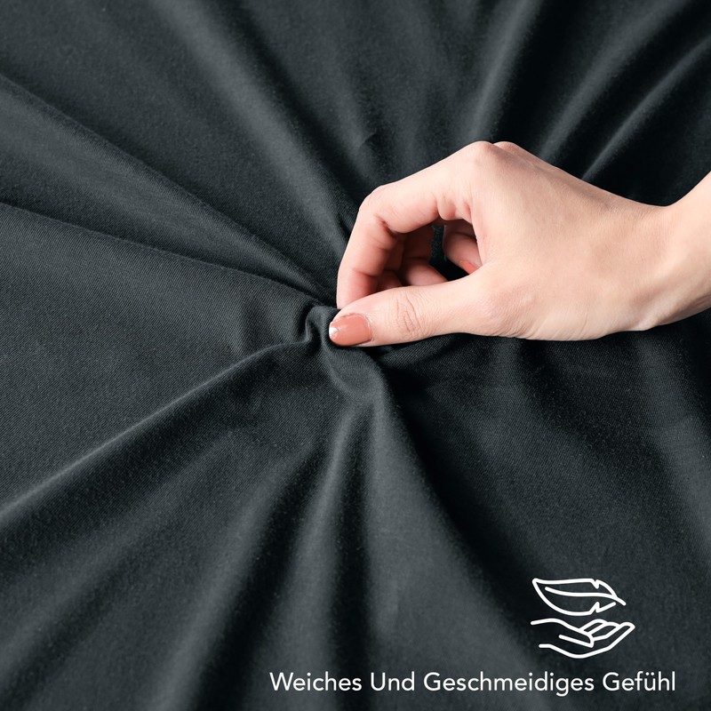 Utopia Bedding Jersey Fitted Sheet, Anthracite, 160 x 200 cm