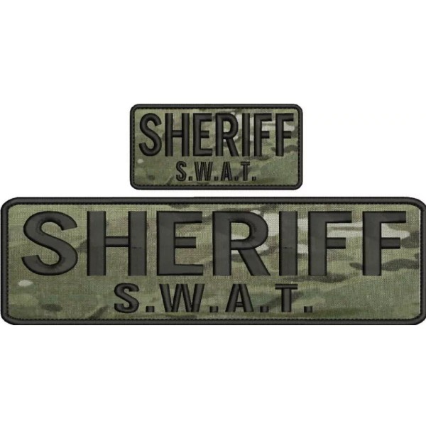 Sheriff SWAT embroidery patch 3x10 and 2x4 hook on back