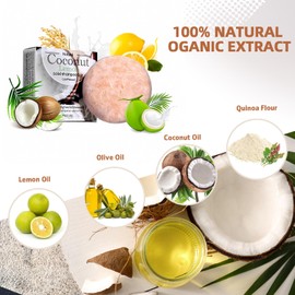 Duoffanny Shampoo Bar Conditioner for Hair Growth Cleanse Moisturize Nourish Strengthen Handcrafted Soap Safe Hair Care For Men & Women All Hair Types Plastic-Free 60g (Coconut)