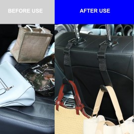 Amooca Headrest Hooks for Car Adjustable 4 Pack Vehicle Seat Back Organizer Storage ...