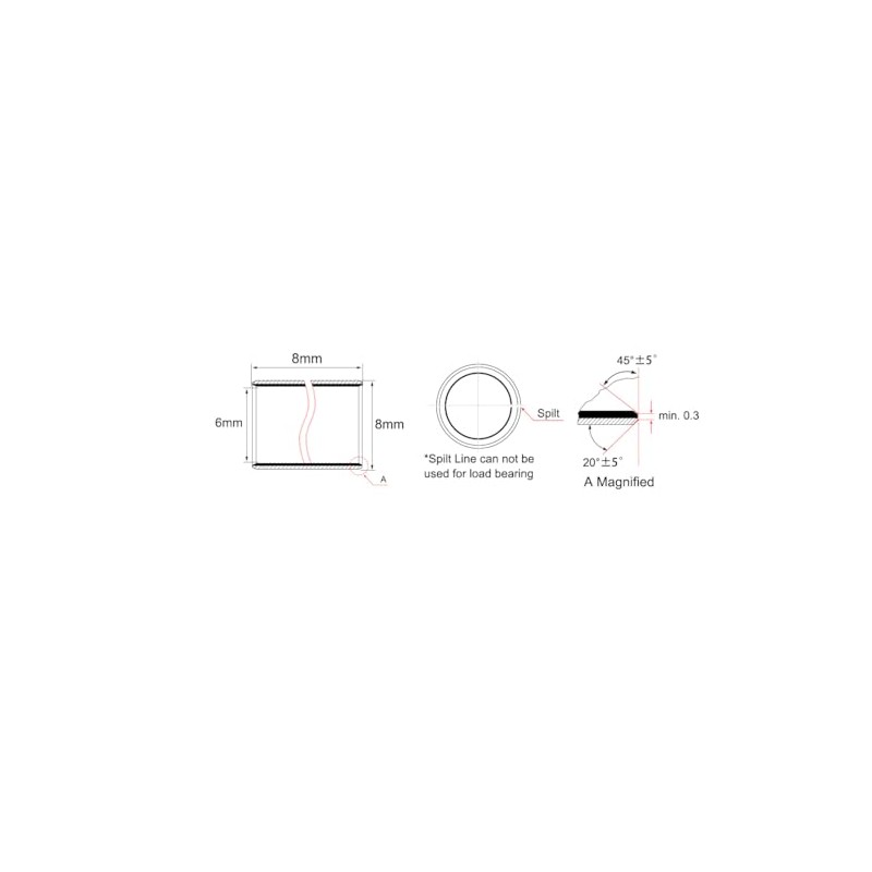 sourcing map Oil Bar Pack of 10 Plain Bearings, 6