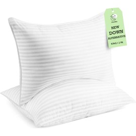 PILOMA Hotel Collection Bed Pillows Set of 2 King Size - Down Alternative Microfiber Filled Soft Bedding Pillow for Back, Stomach or Side Sleepers